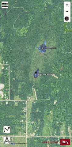 Lower Little Marshall Lake depth contour Map - i-Boating App - Satellite