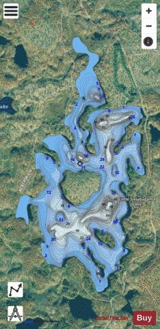 Little Sissabagama Lake depth contour Map - i-Boating App - Satellite