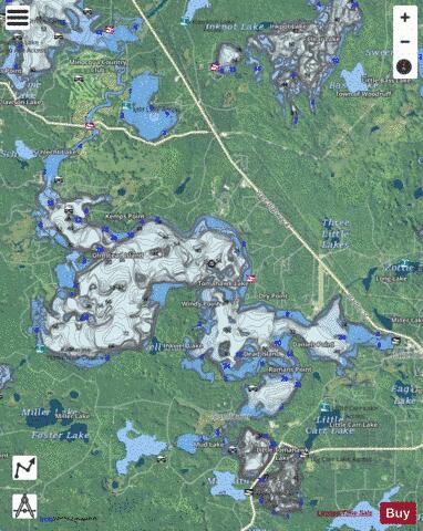 Little Tomahawk Lake depth contour Map - i-Boating App - Satellite