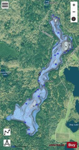 Long Lake K depth contour Map - i-Boating App - Satellite