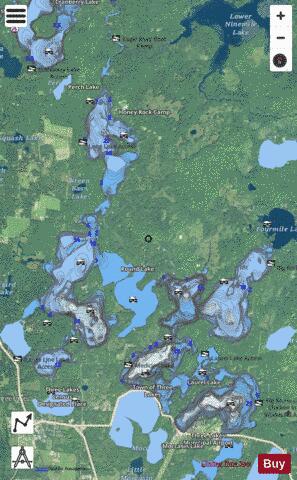 Townline Lake + Big Stone Lake + Planting Ground Lake + Big Fork Lake + Long Lak depth contour Map - i-Boating App - Satellite