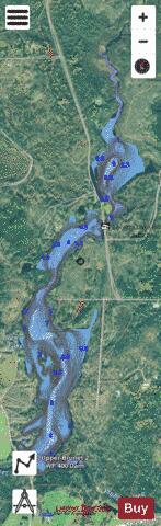 Loretta Lake/ Upper Brunet Flowage depth contour Map - i-Boating App - Satellite