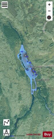 Lower Ox Lake depth contour Map - i-Boating App - Satellite