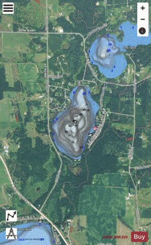 Lower Pine Lake depth contour Map - i-Boating App - Satellite