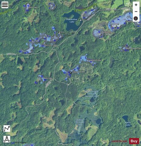 Lowland Lake depth contour Map - i-Boating App - Satellite