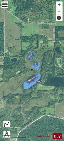 Madden + Thompson Lakes depth contour Map - i-Boating App - Satellite