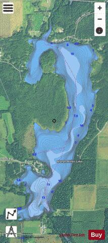 Marsh Miller Lake  Mill Pond depth contour Map - i-Boating App - Satellite