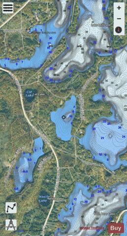 Mccarry Lake depth contour Map - i-Boating App - Satellite