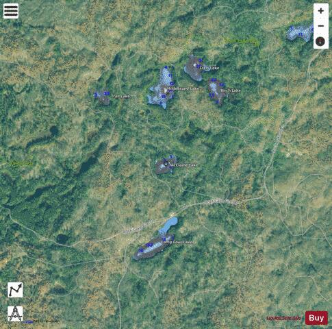 Mcclaine Lake depth contour Map - i-Boating App - Satellite