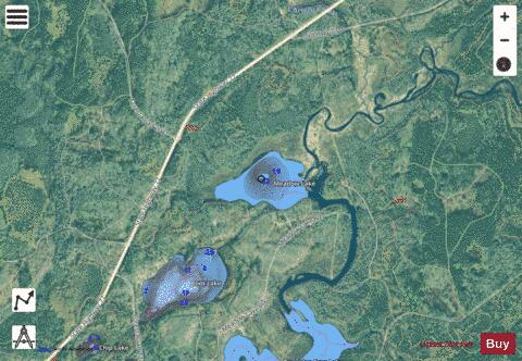 Meadow Lake depth contour Map - i-Boating App - Satellite