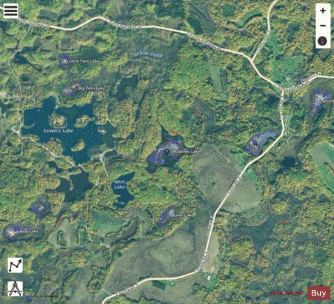 Meadows Lake depth contour Map - i-Boating App - Satellite