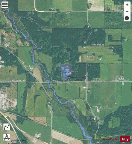 Meyers Lake depth contour Map - i-Boating App - Satellite