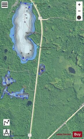 Midge Lake depth contour Map - i-Boating App - Satellite