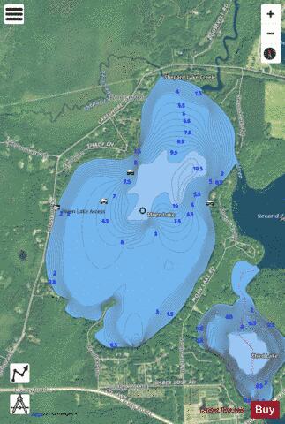 Moen Lake depth contour Map - i-Boating App - Satellite