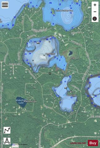 Moon Lake depth contour Map - i-Boating App - Satellite