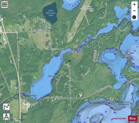 Mud Lake H depth contour Map - i-Boating App - Satellite