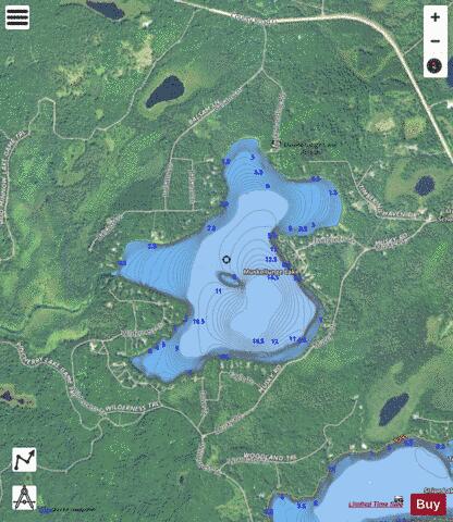 Muskellunge Lake E depth contour Map - i-Boating App - Satellite