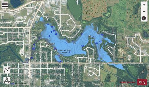 New Richmond Flowage depth contour Map - i-Boating App - Satellite