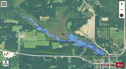 Ogdensburg Pond depth contour Map - i-Boating App - Satellite