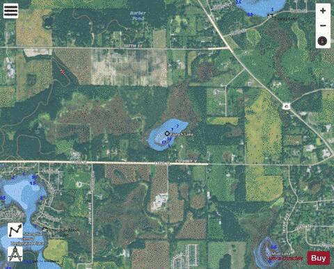 Paasch Lake depth contour Map - i-Boating App - Satellite