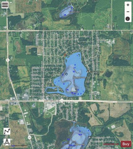 Paddock Lake depth contour Map - i-Boating App - Satellite
