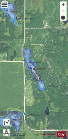 Pavlas Lake depth contour Map - i-Boating App - Satellite