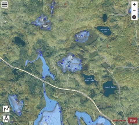 Phantom Lake depth contour Map - i-Boating App - Satellite