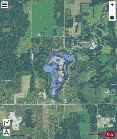 Pigeon Lake depth contour Map - i-Boating App - Satellite