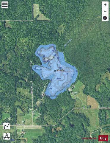 Pike Lake B depth contour Map - i-Boating App - Satellite