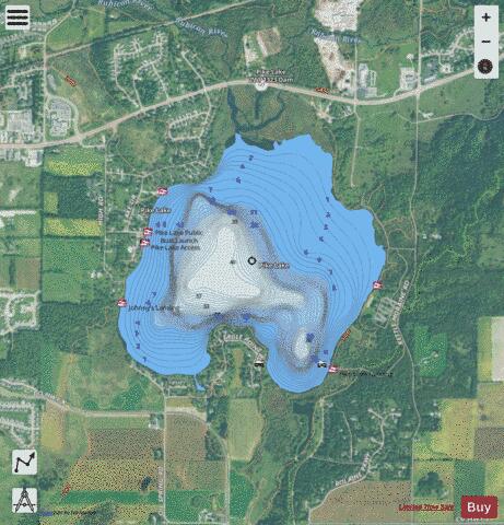 Pike Lake depth contour Map - i-Boating App - Satellite