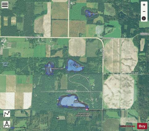 Pine Lake depth contour Map - i-Boating App - Satellite