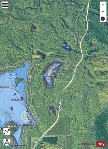 Pine Ridge Lake depth contour Map - i-Boating App - Satellite