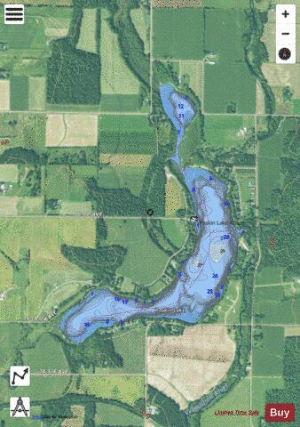 Poskin Lake depth contour Map - i-Boating App - Satellite