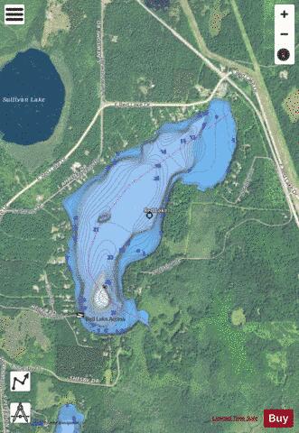 Red Lake C depth contour Map - i-Boating App - Satellite