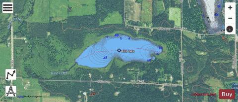 Rice Lake B depth contour Map - i-Boating App - Satellite