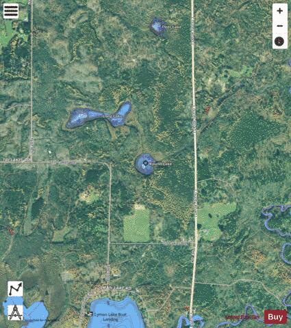 Round Lake A depth contour Map - i-Boating App - Satellite