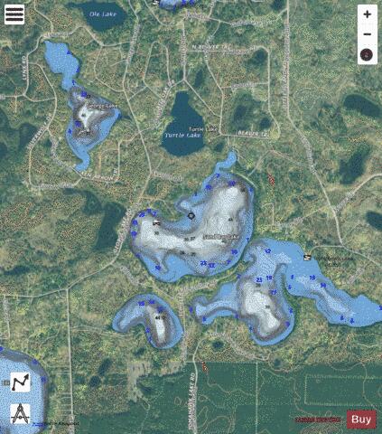 Sand Bar Lake depth contour Map - i-Boating App - Satellite