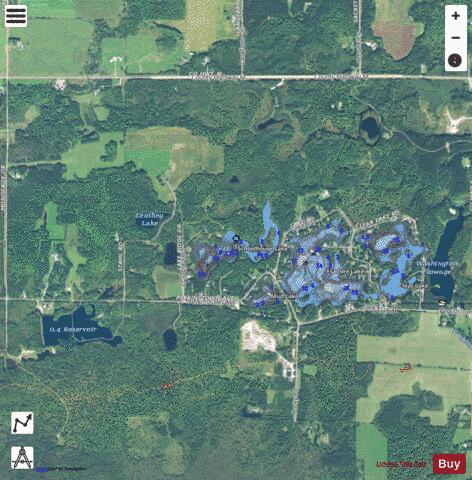 Schoolhouse Lake depth contour Map - i-Boating App - Satellite