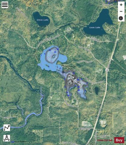 Sea Lion Lake depth contour Map - i-Boating App - Satellite