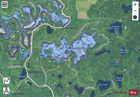 Seven Island Lake depth contour Map - i-Boating App - Satellite
