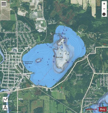 Silver Lake, Kenosha depth contour Map - i-Boating App - Satellite