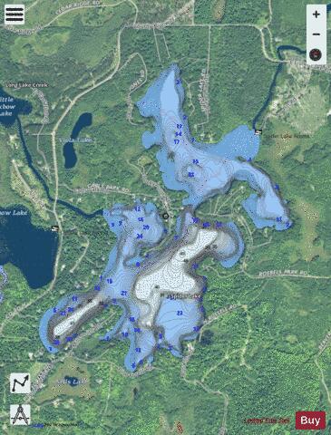 Spider Lake depth contour Map - i-Boating App - Satellite