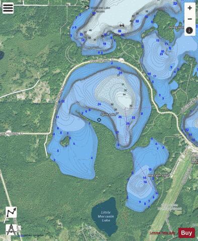 Spirit Lake depth contour Map - i-Boating App - Satellite