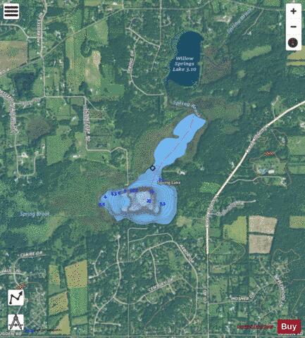 Spring Lake depth contour Map - i-Boating App - Satellite