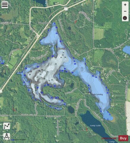 Squash Lake depth contour Map - i-Boating App - Satellite