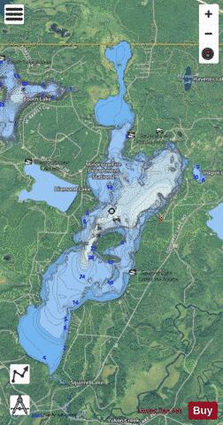 Squirrel Lake depth contour Map - i-Boating App - Satellite