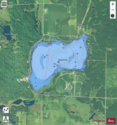 Staples Lake depth contour Map - i-Boating App - Satellite