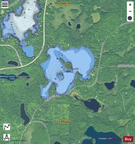 Stearns Lake depth contour Map - i-Boating App - Satellite