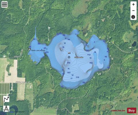 Stella Lake depth contour Map - i-Boating App - Satellite
