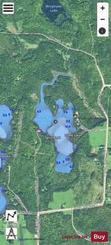 Stone Lake depth contour Map - i-Boating App - Satellite